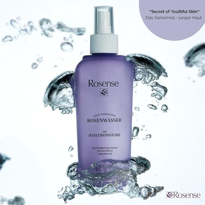 Rosense ROSE WATER SPRAY WITH HYALURONIC ACID - MOISTURISING FACE WASH SPRAY FOR FACIAL CLEANSING FACE CARE VEGAN 100% NATURAL - 200 ML - Image 4